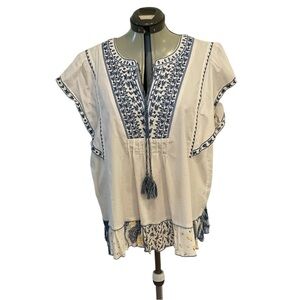 John Mark bohemian embroidered top XL